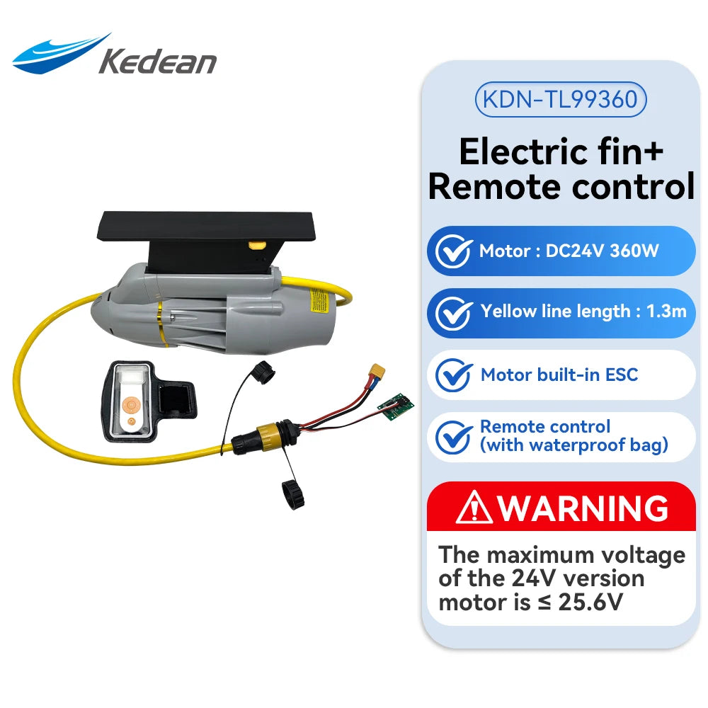 Electric fin power fin underwater motor waterproof motor inflatable paddle canoe fishing boat underwater thruster Jet Propeller