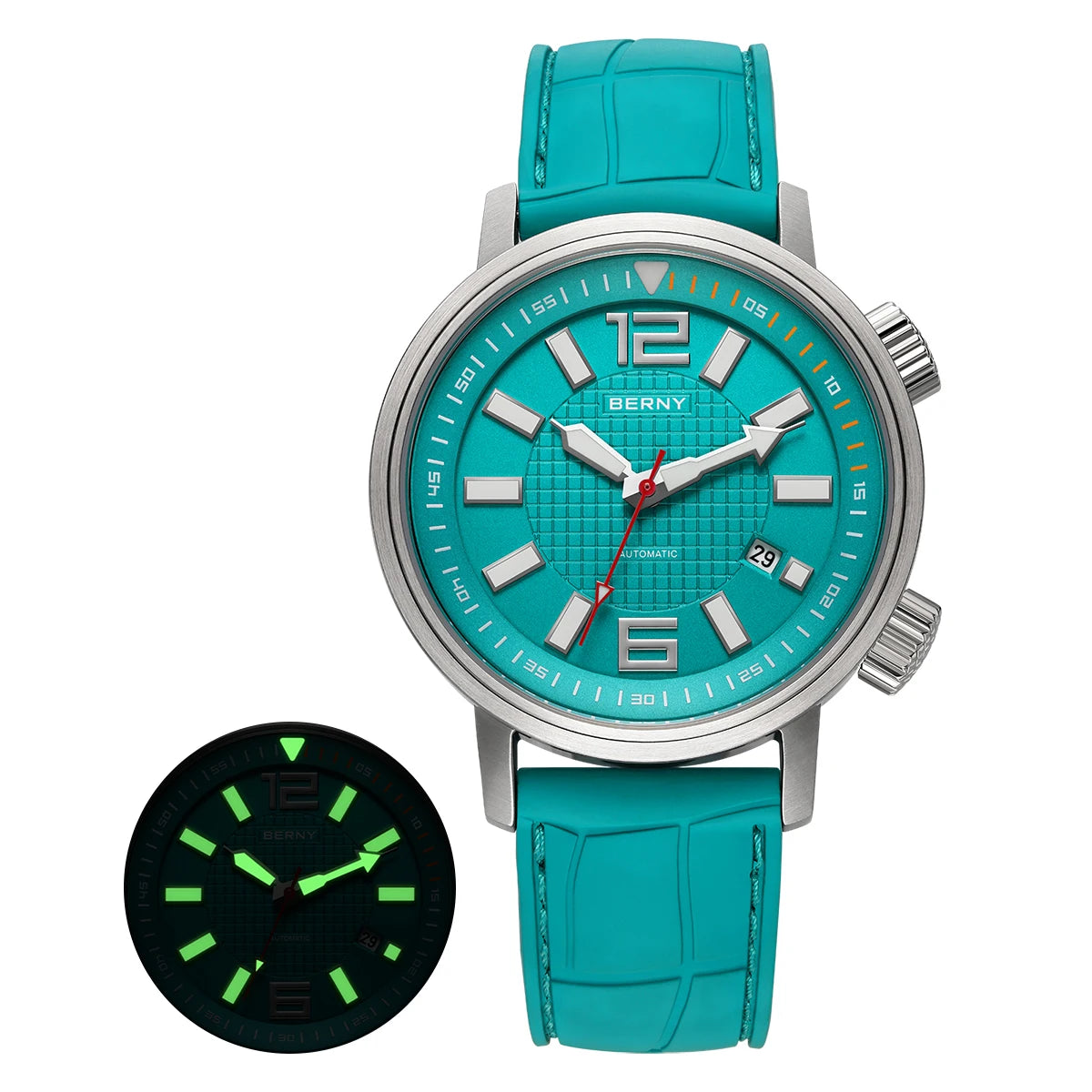 BERNY Automatic Diver Watch for Men Super Luminous Sapphire Miyota 8215 Compressor 20ATM Swimming Scuba Diving Sports Man Watch