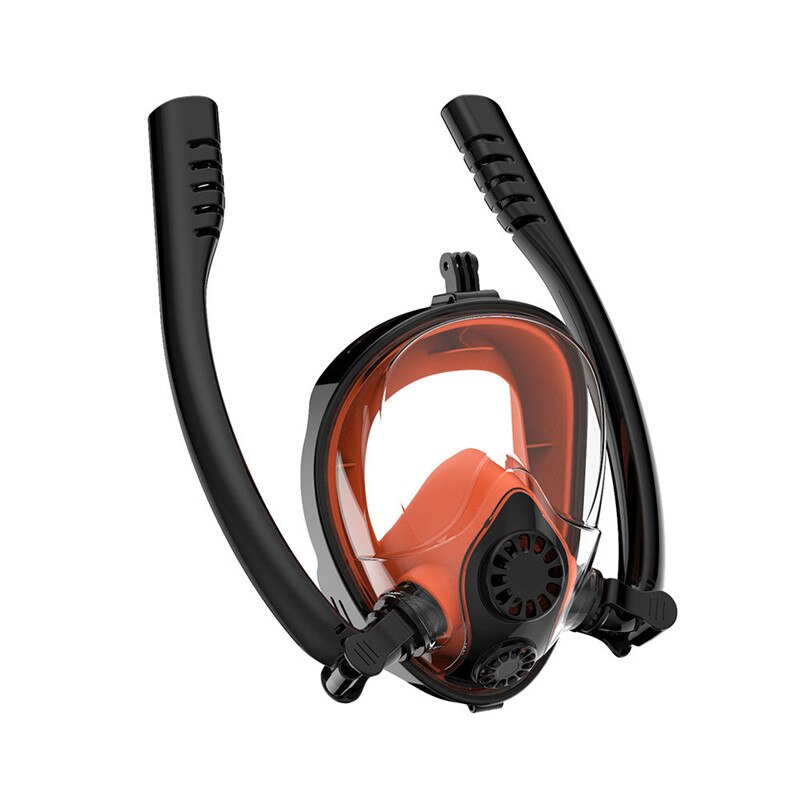 Snorkeling Mask Double Tube Silicone Full Dry Diving Mask Adult Swimming Mask Diving Goggles Self Contained Underwater Breathing