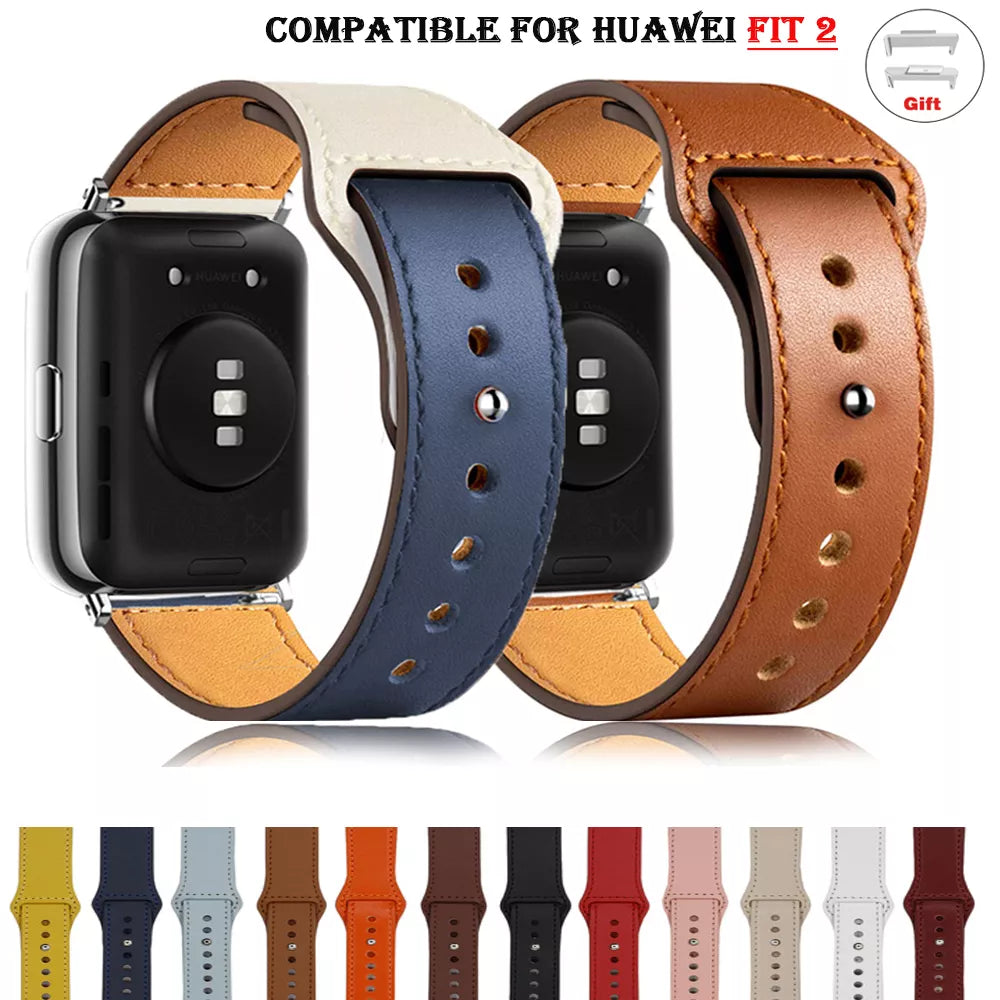 Leather Strap For Huawei Watch Fit 2 Smartwatch Band Replacement Sport Wristband retro loop Bracelet Fit2 watchband Accessories