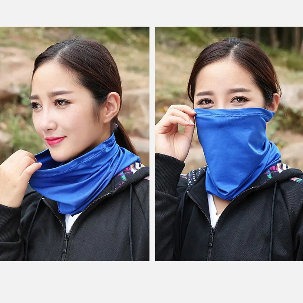 Men Women Head Face Neck Sunshade Collar Ice Silk UV Protection Face Cover Mask Outdoor Fishing Cycling Sports Bandana Scarf