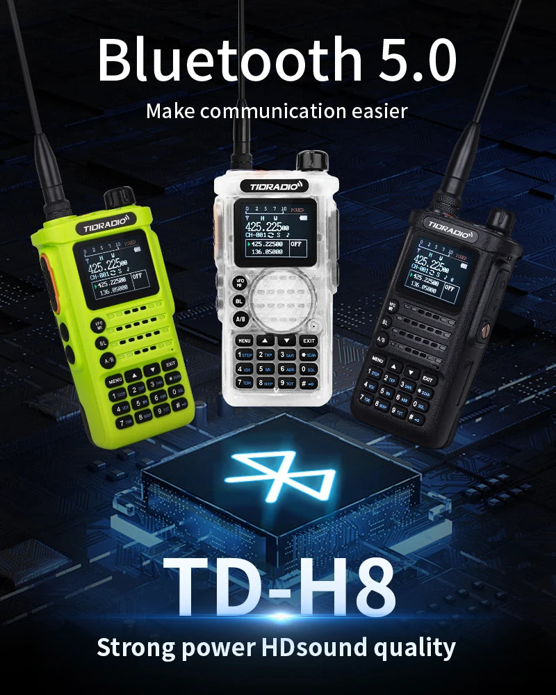 TIDRADIO H3 Long Range Walkie Talkie Phone APP Wireless Programming Air Band GMRS Two Way Radio USB Type-C Programming &Charge