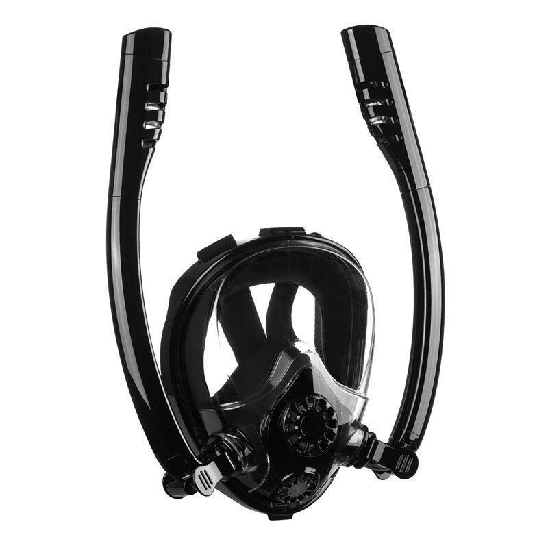 Snorkeling Mask Double Tube Silicone Full Dry Diving Mask Adult Swimming Mask Diving Goggles Self Contained Underwater Breathing