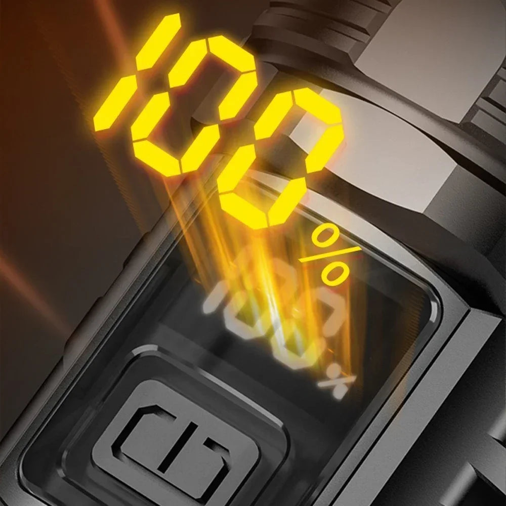 Powerful Led Flashlight Super Bright Tactical Torch Light Emergency Spotlights Telescopic Zoom Lantern Built-in Batte 18650ry