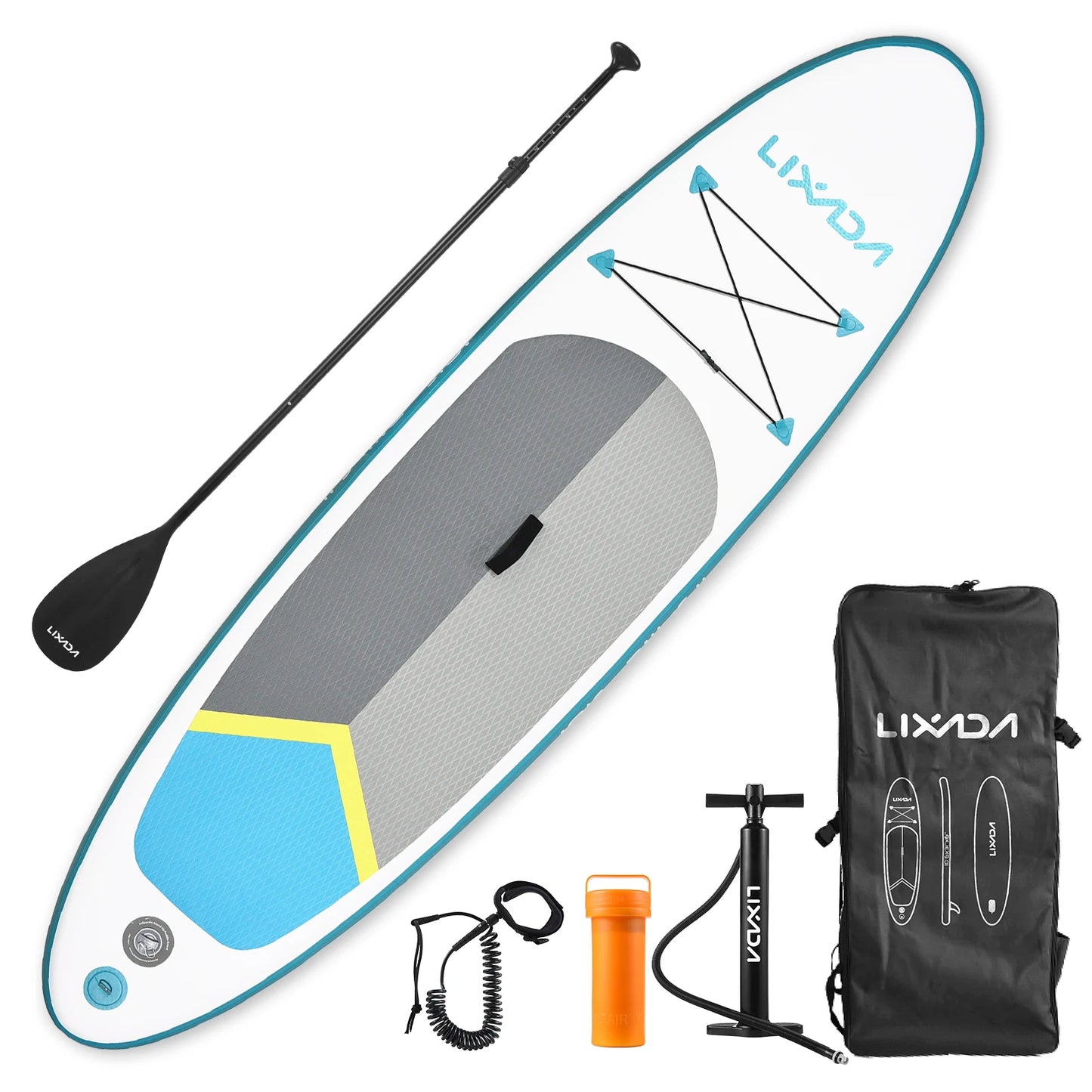Inflatable Paddle Board Stand Up for Adult 6 Inch Thick SUP Paddleboard Water Sport Surf Set with Adjustable Paddle Pump Travel