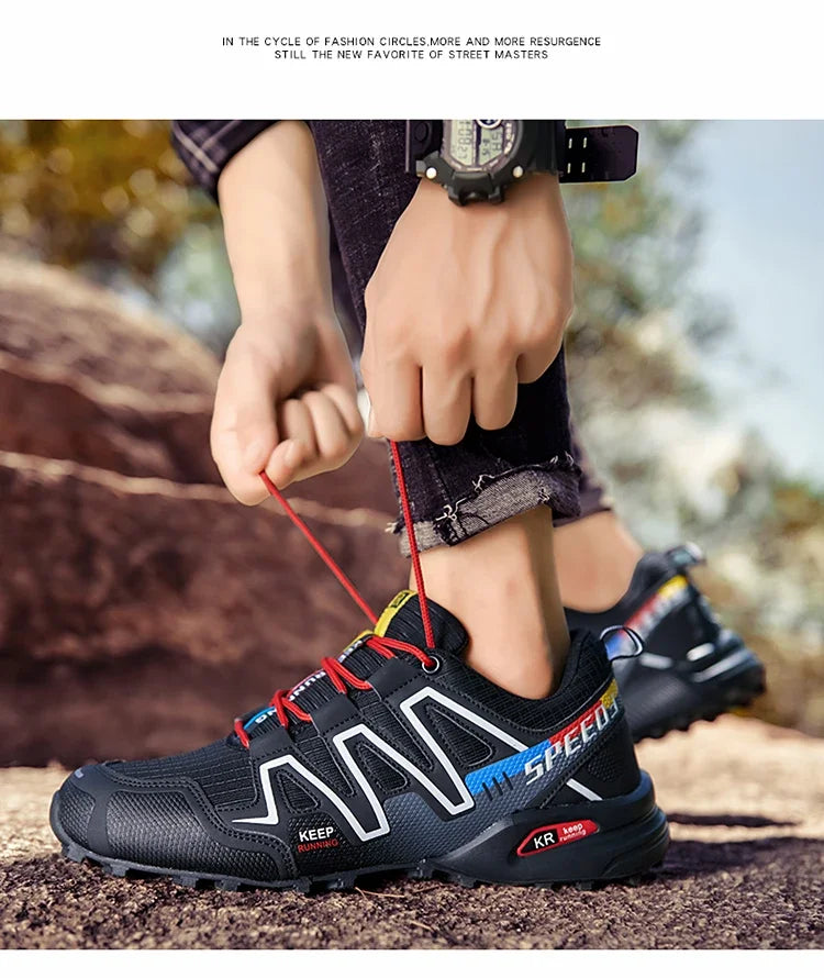 New Outdoor Hiking Shoes for Men Anti Slip and Waterproof Hiking Sports Shoes, Hiking Travel Shoes for Men Road Running Shoes
