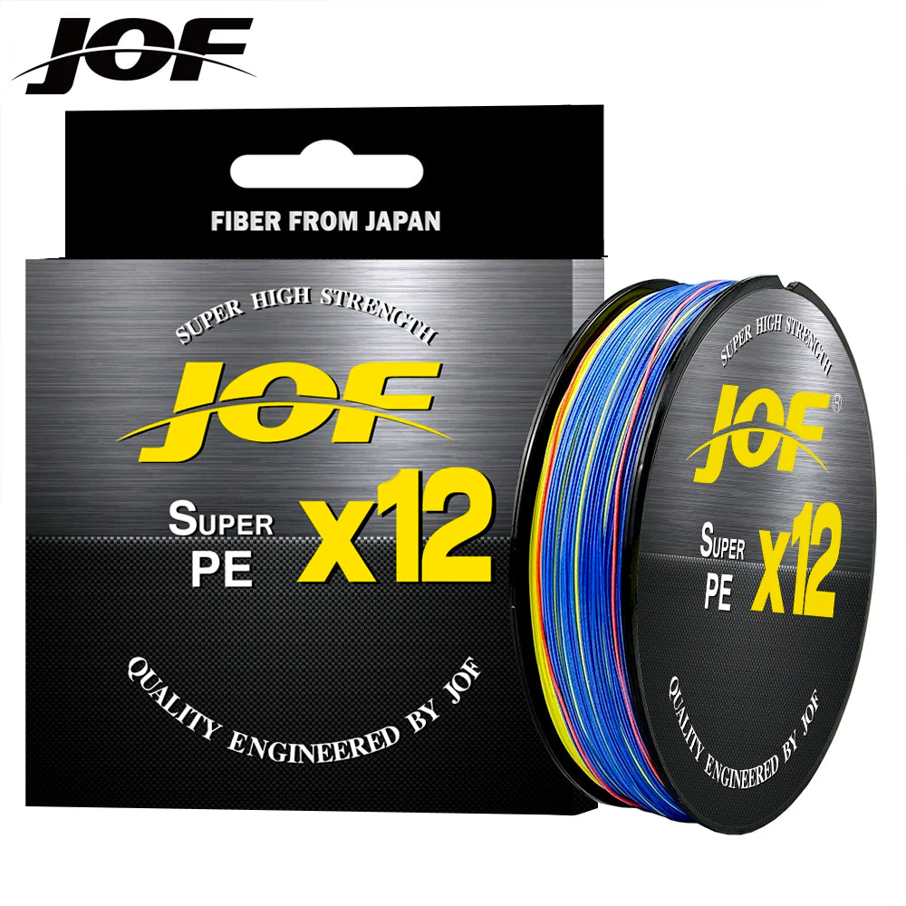 JOF Stronger More Durable 12 Strands Fishing Line Braided Multifilament Pe Wire for Sea Fishing and Big Fish