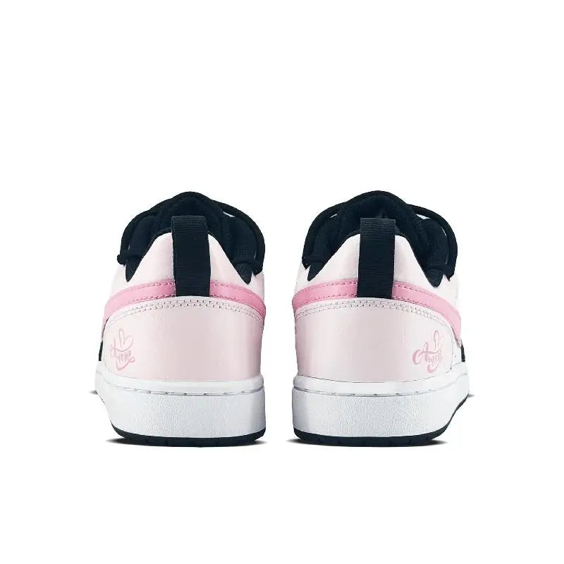 【Customize】Nike Court Borough Skateboarding Shoes Women's Low-top Black/peach Powder Sneakers shoes BQ5448-115