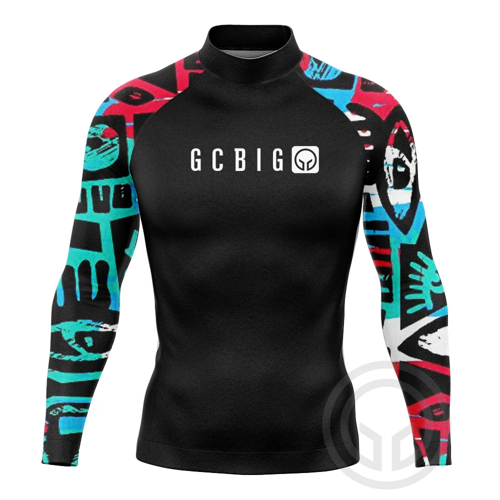 Surf Surfing Shirts Men Rash Guard Surfing Diving Suits Swimwear Long Sleeve Swim Tops Swimming Tight Surf T Shirt