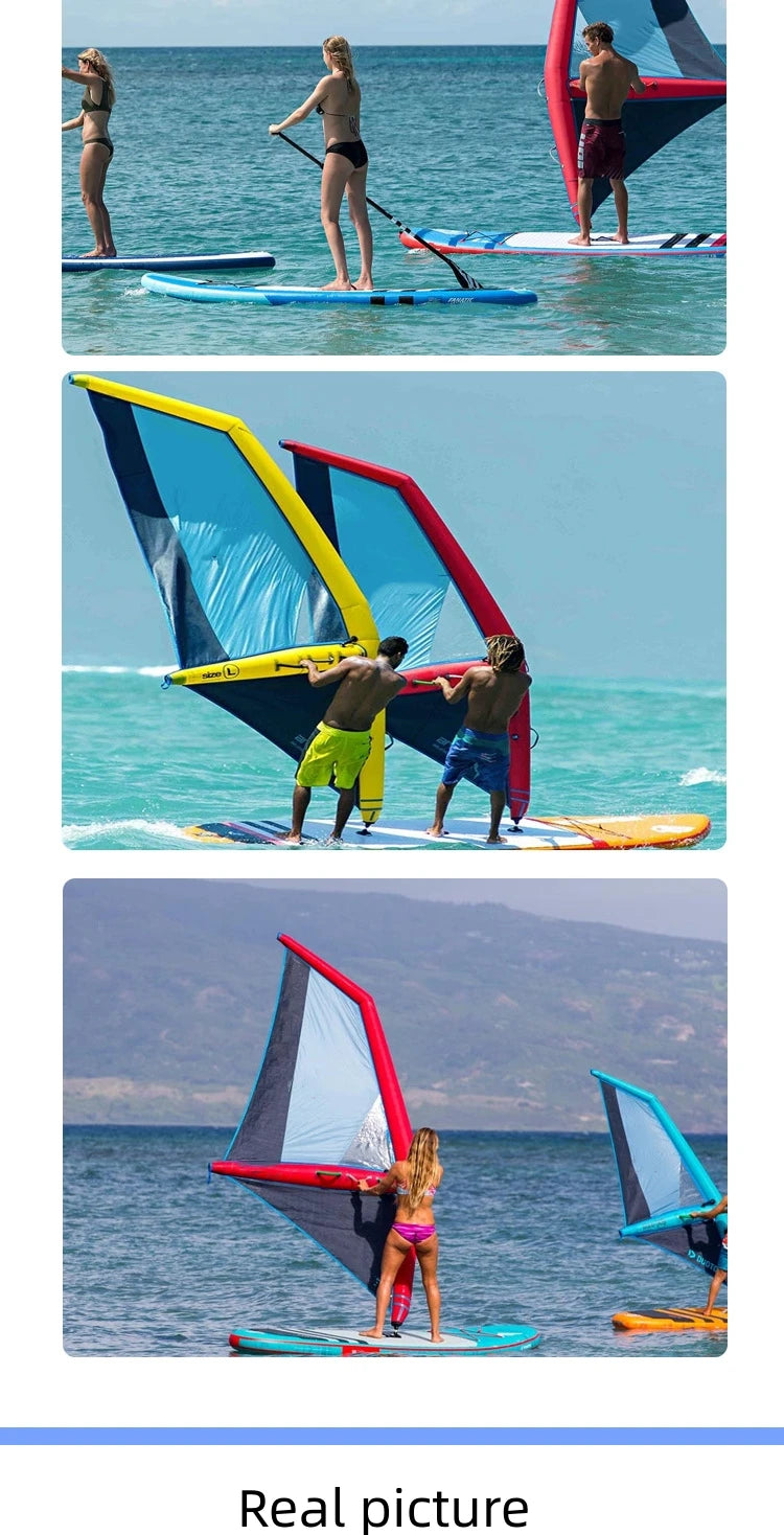 【Hot】Inflatable Windsurf Sail & Surfboard Wing Paddle Board, Kitesurfing Wind Surfing Water Sports Gear