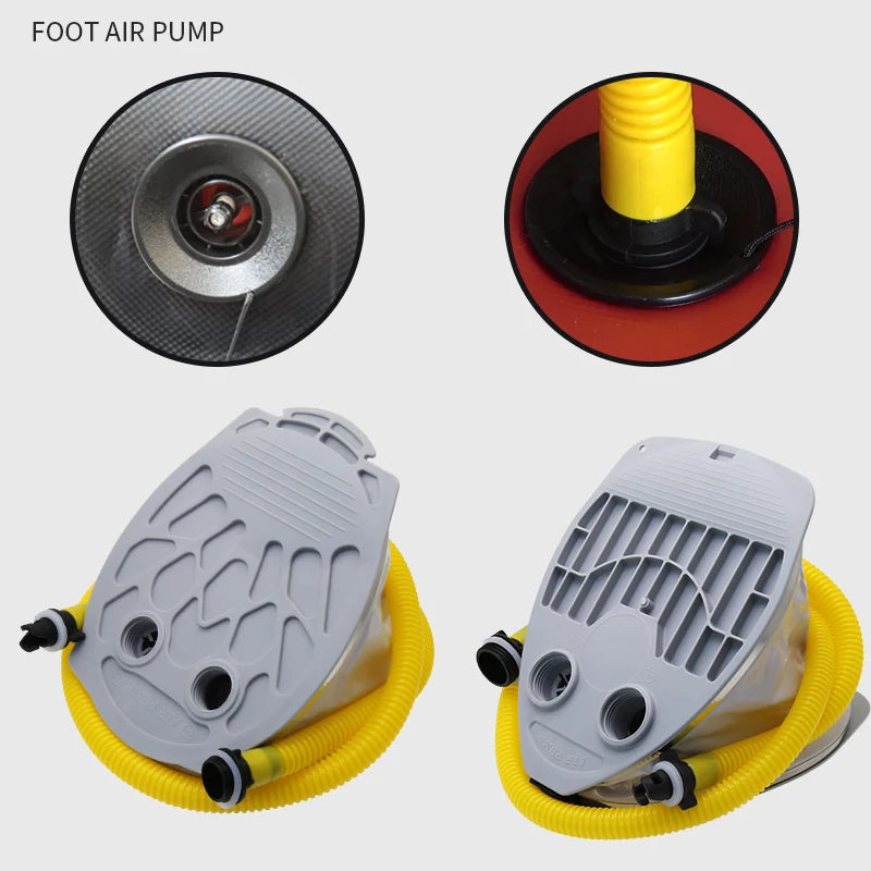 KOTESU foot-operated air pump for inflatable boats, SUP paddle boards, and kayaks, with a portable bellows design of 5L and 7L