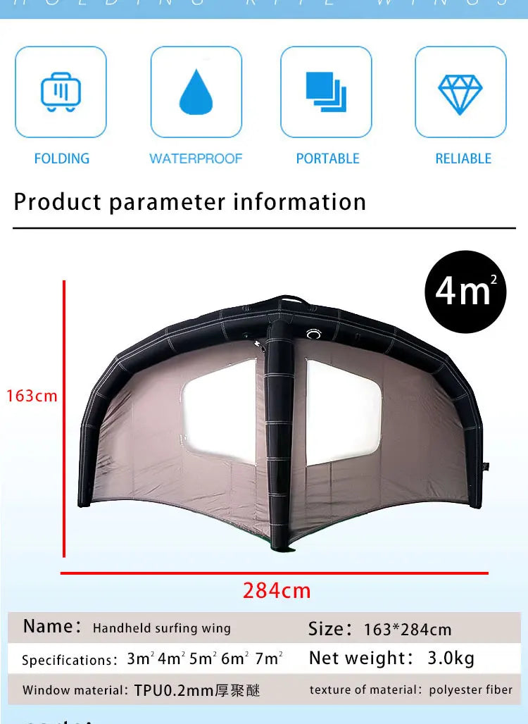 Airo New Design Carbon Handle Hard Inflatable Wing Foiling Favorite Surf Hydrofoil Windsurf Kite Wind Surfer Board Sail Factory