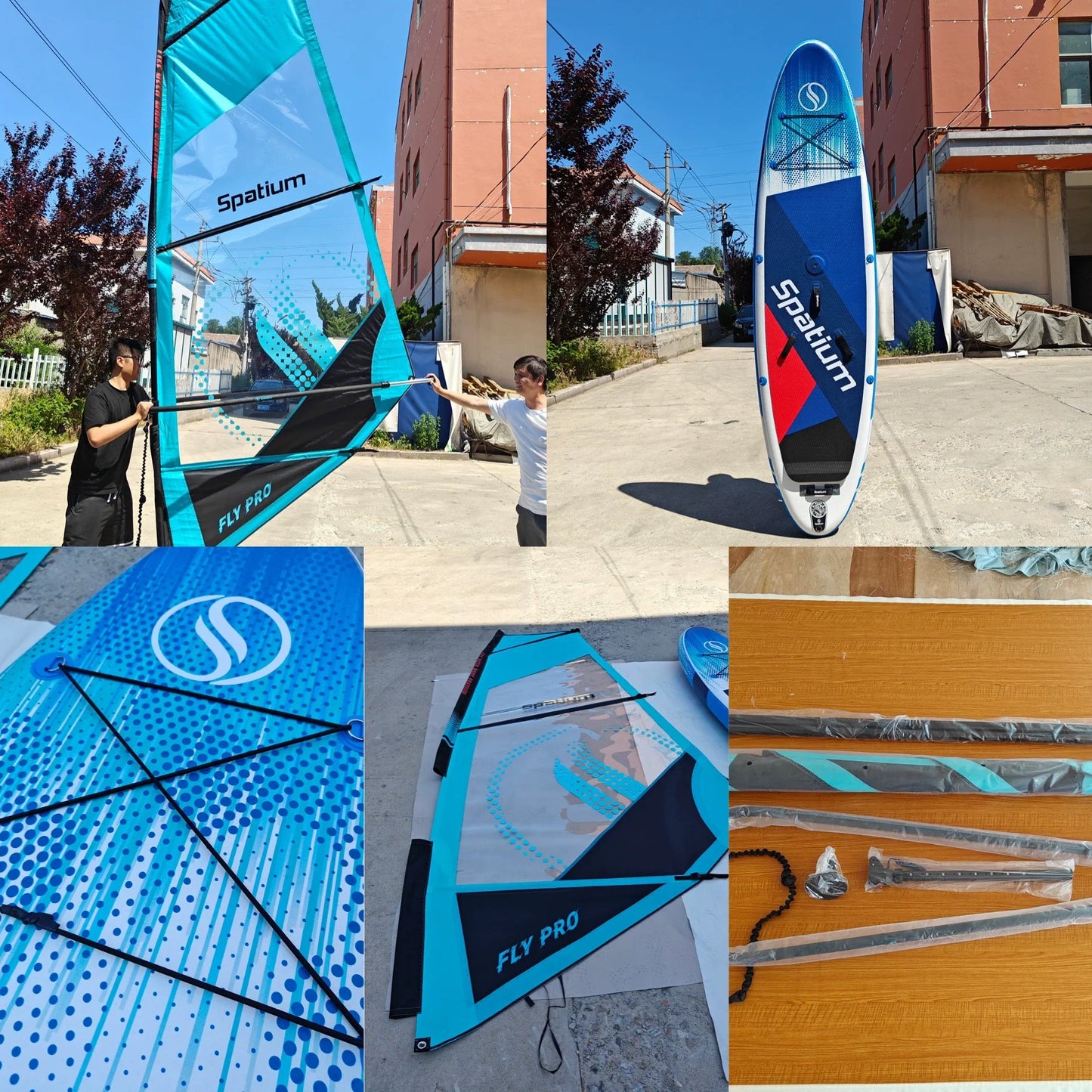 Inflatable Windsurf SUP Board Sail Kit 2 in 1 Crossover Paddle Board With Compact Rig Portable Windsurfing Sailboat Multi Sport