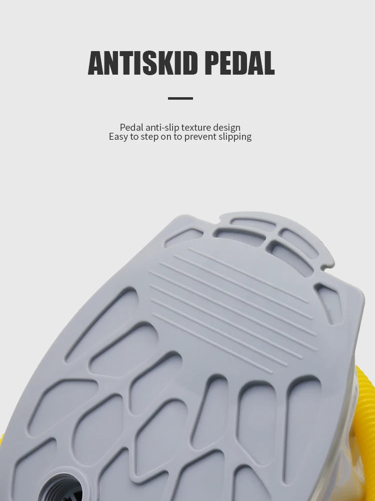 KOTESU foot-operated air pump for inflatable boats, SUP paddle boards, and kayaks, with a portable bellows design of 5L and 7L