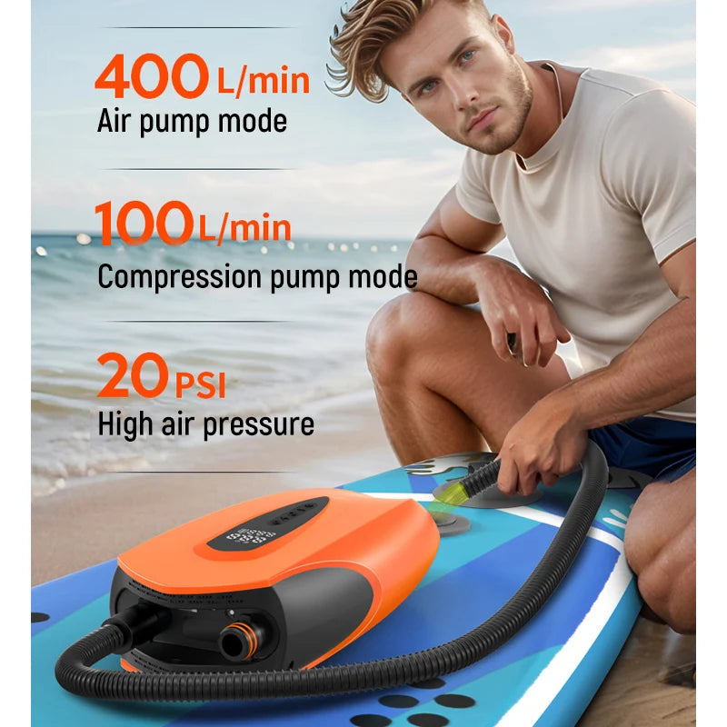 Electric Air Pump for SUP Wireless Electric Inflator High Volume Air Pump for Boats Dual Function Portable Air Compressor