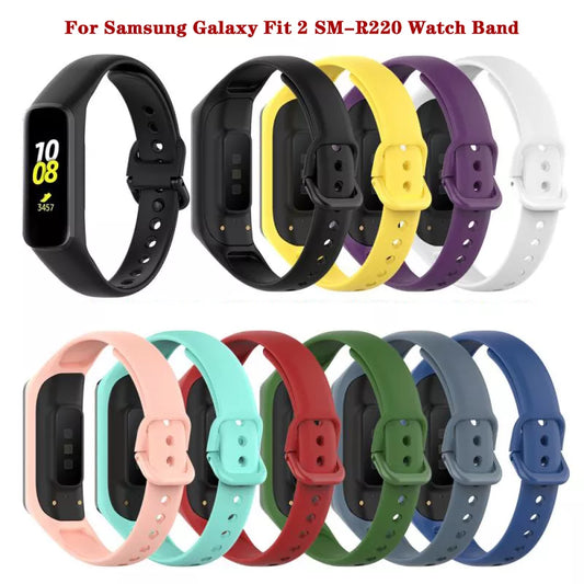 Pulseira de silicone para samsung galaxy fit 2 SM-R220 pulseira de relógio de substituição esportiva correa para samsung galaxy fit 2