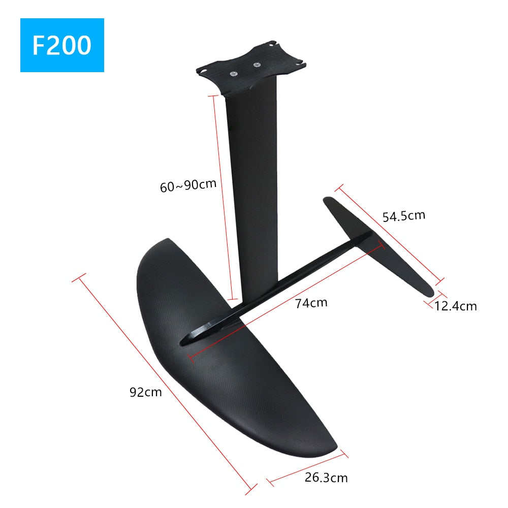 F200 185cm2 conjunto de surf hidrofólio carbono wingfoil sup standup paddleboard kitewing asa folha wingsurf kitesurf windsurf wingboard