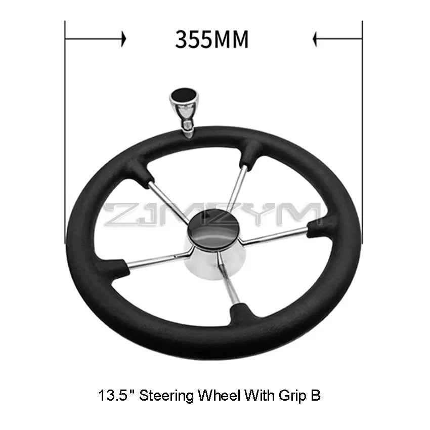 11" 13.5 " Marine Stainless Steel Boat Steering Wheel For Yacht with Black Foam Grip Boat Accessories