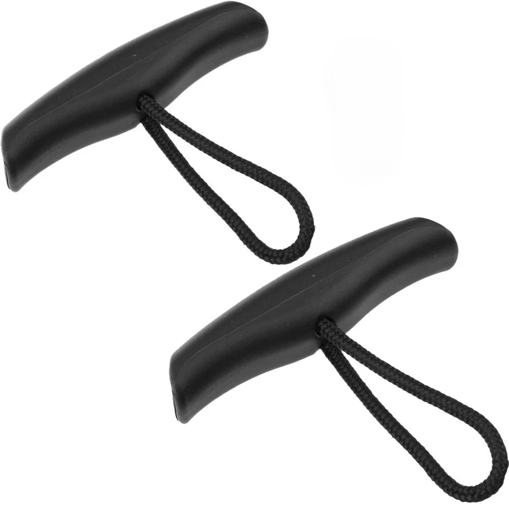 4PC 2PC Universal Marine Kayak Pull Handle Dinghy Carry Pull Handle & Cord Side Mount Durable Black Nylon Rear Mount Replacement