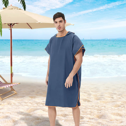 Unisex Surf Poncho Quick Dry Microfiber Bathrobe Poncho Surfer Robe Surf Hooded Towel for Surfing Swimming Diving