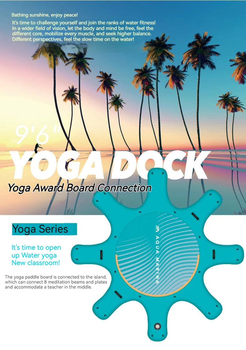 AQUA MARINA Yoga Dock Sup Board PEACE Yoga Surfboard Stand Up Paddleboard Aquatic Yoga Sports Board Platform 290cm