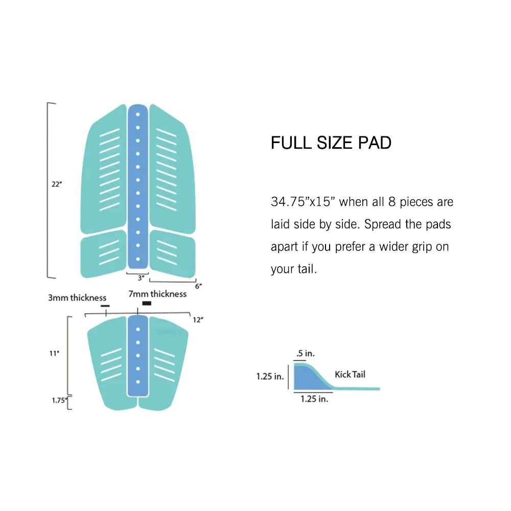 Promotional SUP Board Surf Traction Pad Surf Deck Pad Surf Grip EVA For Surfboard Longboard Paddle Board Combination Pad