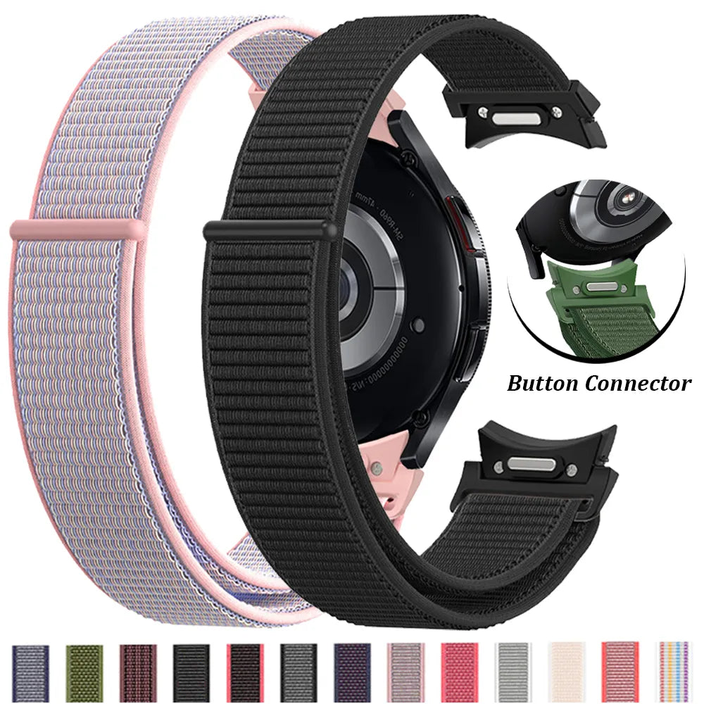 Pulseira de tecido para samsung galaxy watch 6classic 47mm 43mm 6 5 4 40mm 44mm ajuste rápido pulseira de extremidade curvada para galaxy 5pro 45mm 4classic