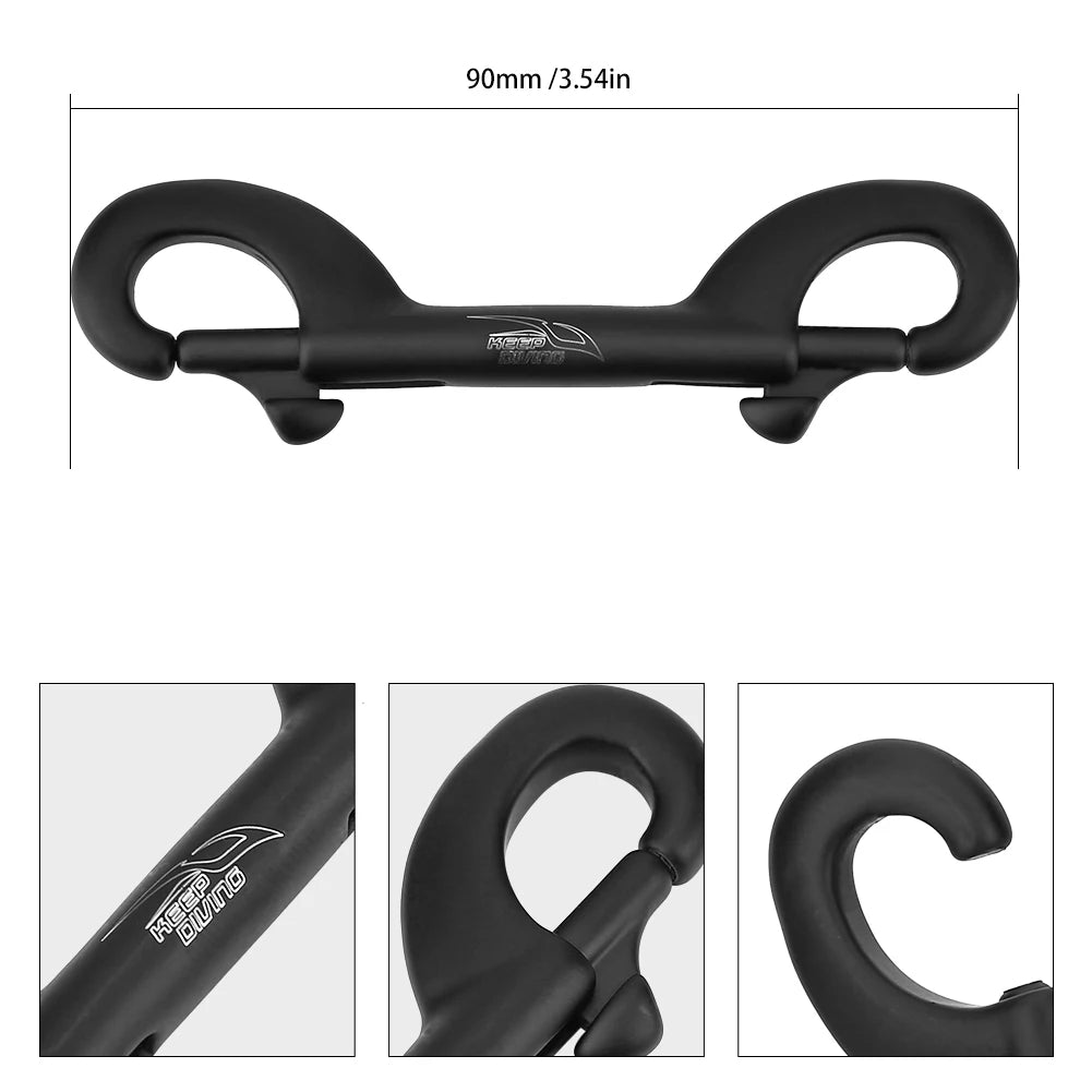 Diving Clip KEEP DIVING Durable Stainless Steel Double Ended Clip Hook Bolt Snap Scuba Diving Buckle Diving Double Head Hook