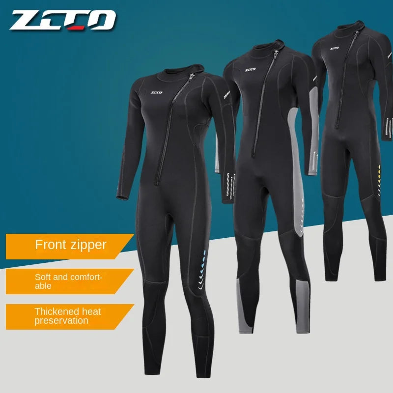 3mm neoprene manga curta/longa wetsuits mergulho caça submarina wetsuit volta zip surf terno quente em água fria para mergulho