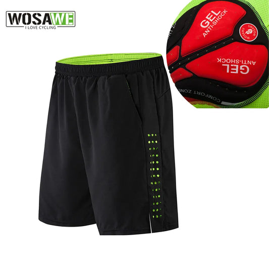 Wosawe ciclismo shorts homens gel acolchoado mtb shorts respirável solto ajuste downhill bicicleta roupa interior mountain bike shorts