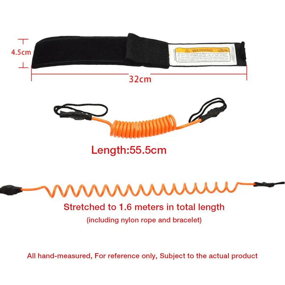 1.5m S UP Paddle Coiled Leash Surfboard Ankle Leash Super Strong Webbing Paddle Board Surf Leg Cuff