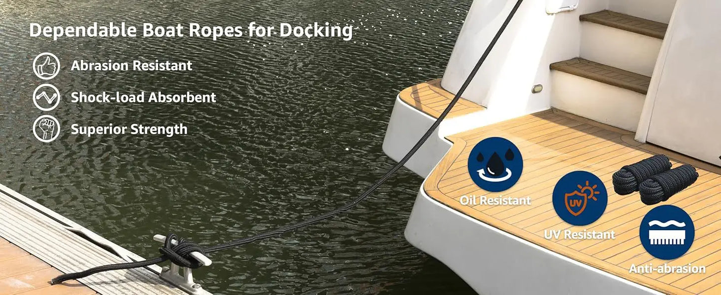 Marine Dock Rope Nylon Docking Line Marine Mooring Lines Rope Strong Boat Accessories Ship Anchor Rope Sailboat Traction