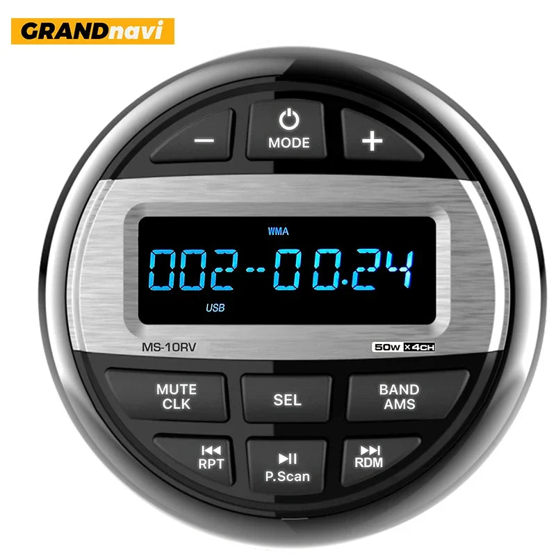 Marine Stereo Boat Radio Waterproof With Speaker Bluetooth FM AM Digital Media Audio Player For Yacht Gauge ATV UTV RV Golf Cart