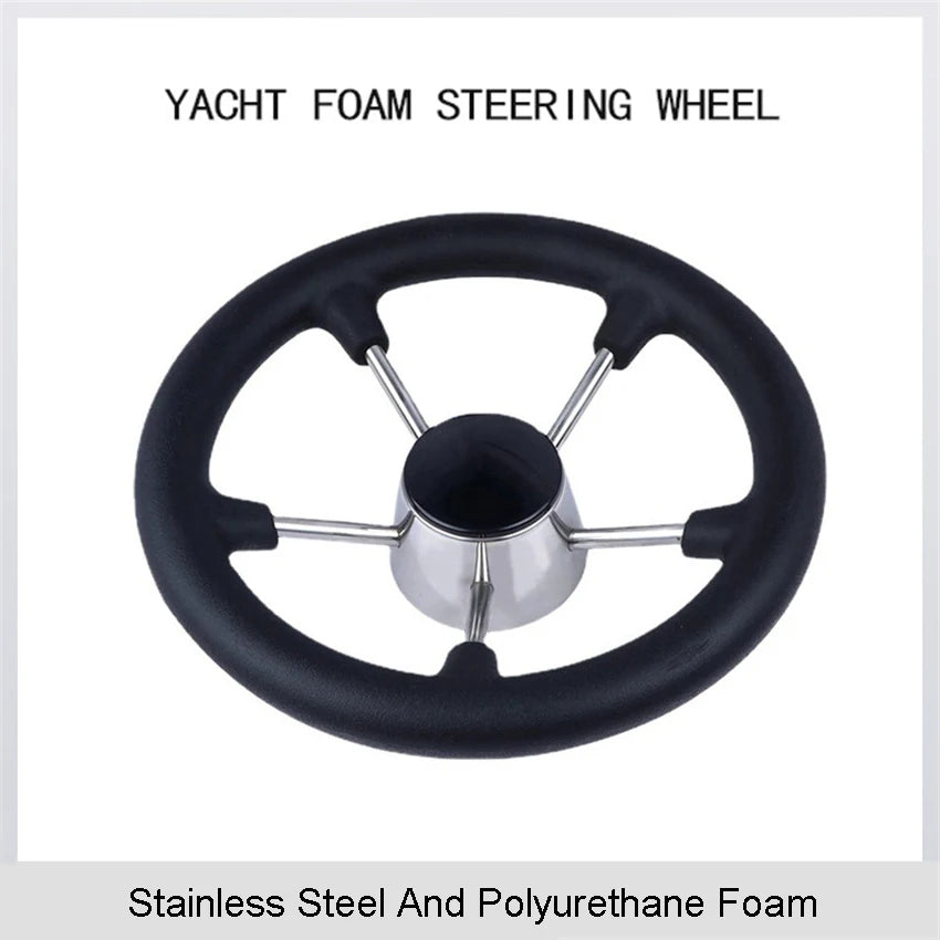 11" 13.5 " Marine Stainless Steel Boat Steering Wheel For Yacht with Black Foam Grip Boat Accessories