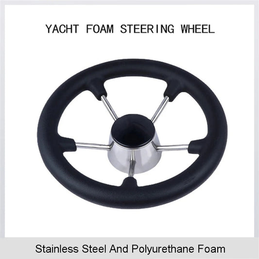 11" 13.5 " Marine Stainless Steel Boat Steering Wheel For Yacht with Black Foam Grip Boat Accessories