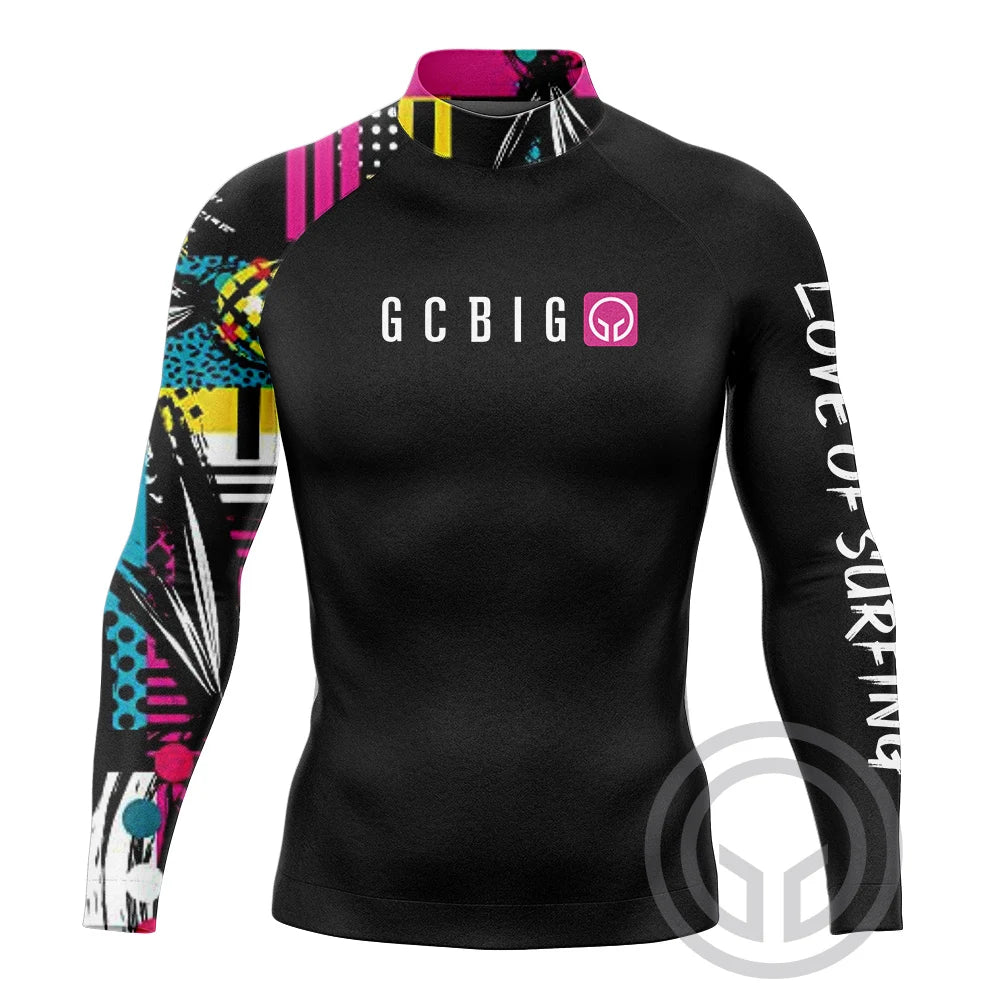 Surf Surfing Shirts Men Rash Guard Surfing Diving Suits Swimwear Long Sleeve Swim Tops Swimming Tight Surf T Shirt