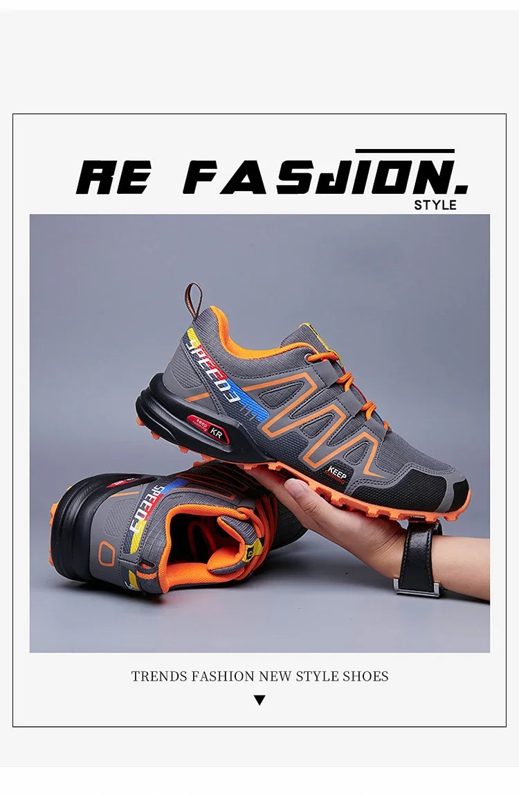 New Outdoor Hiking Shoes for Men Anti Slip and Waterproof Hiking Sports Shoes, Hiking Travel Shoes for Men Road Running Shoes