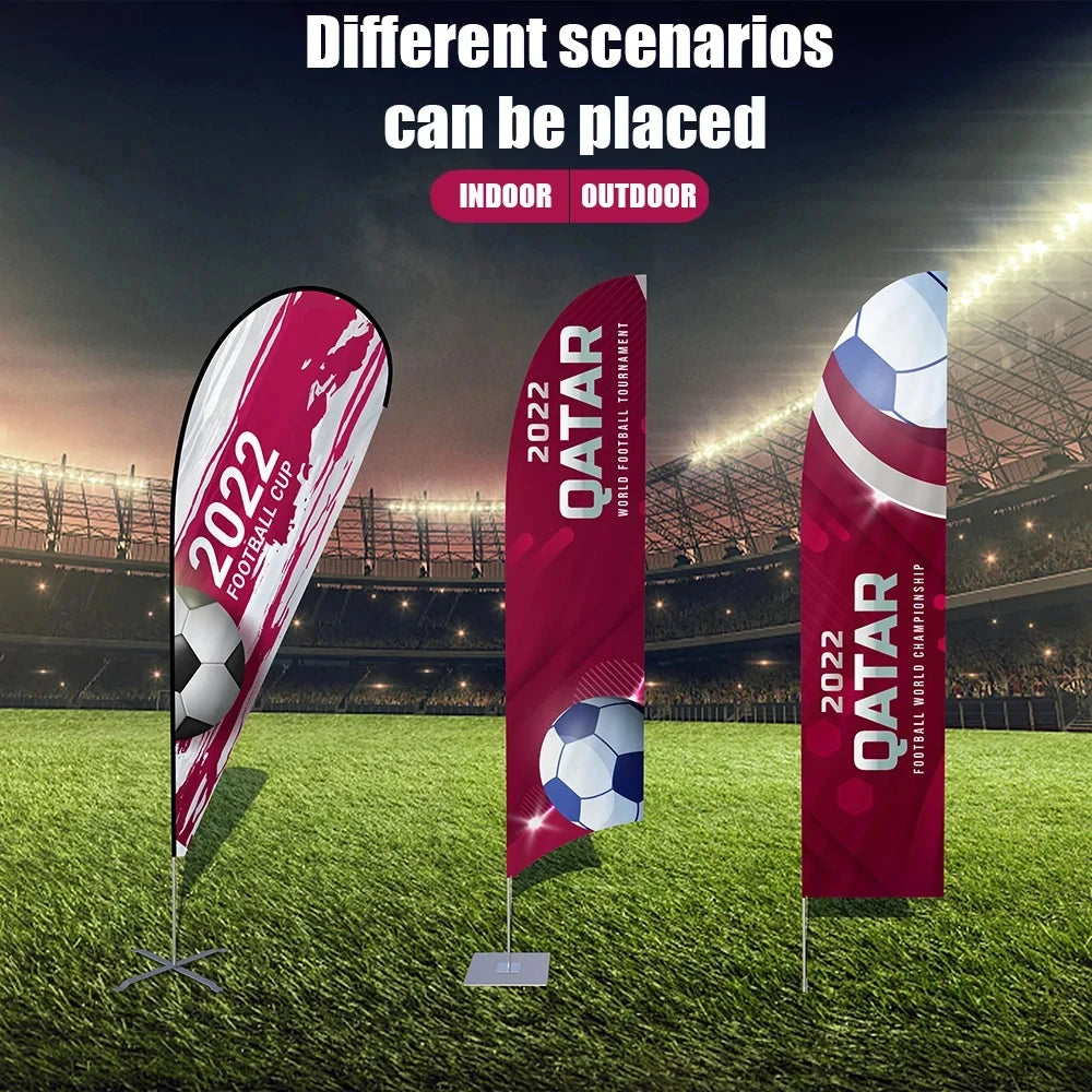 Custom Printing Outdoor Promotional Tear Drop Flags Banner Advertising Business Wind Flying Beach Teardrop Nobori Feather Flag