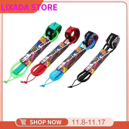 Surf Leash Surfboard Foot Leash TPU Stainless Swivels 7mm Thick 6ft/8ft Longboard Foot Rope Surfboard Leash Surf Leg Rope