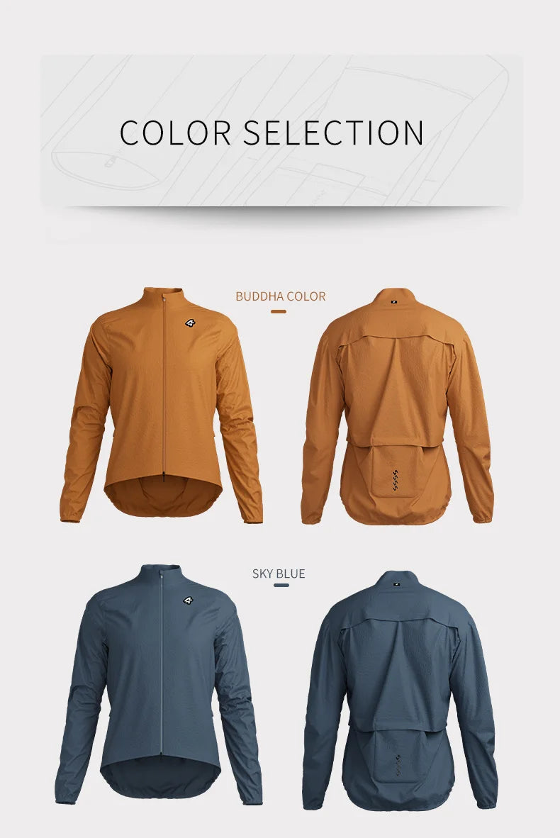 Lameda Cycling Jackets Windproof Waterproof Long Sleeved Windbreaker Lightweight Bike Riding Jacket With 3 Pockets Bicycle Coat