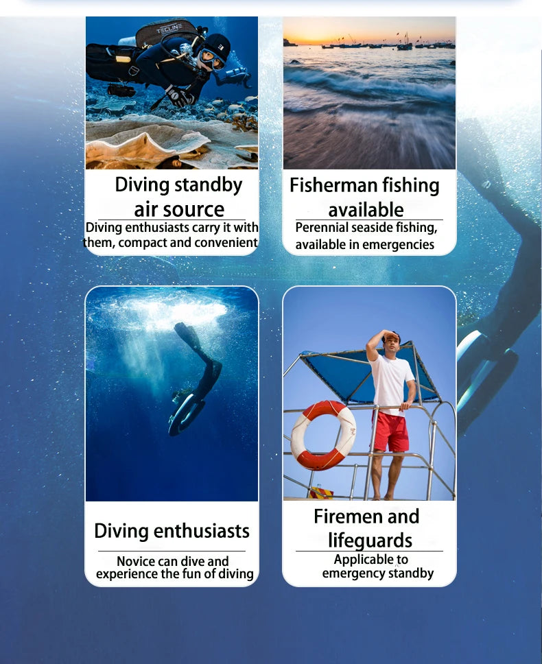 Mini Scuba Diving Tank Equipment Dive Cylinder with 5-10Minutes Capability 0.5 Litre Capacity with Refillable Design QDWETS