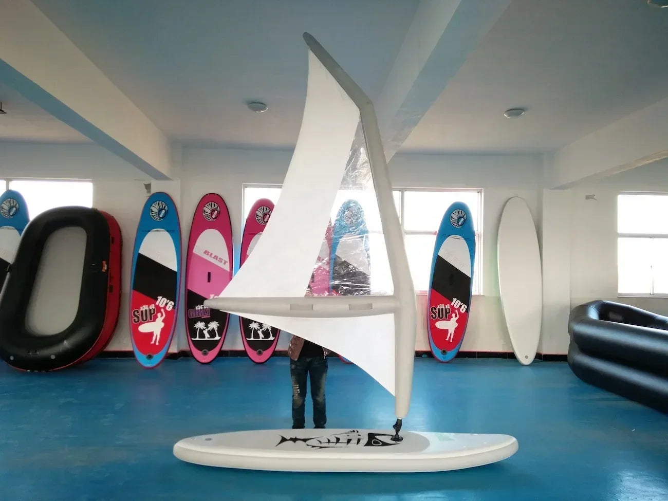 Windsurf Inflatable Stand Up Sup Paddle Board With Sail Kitesurf Wakeboard