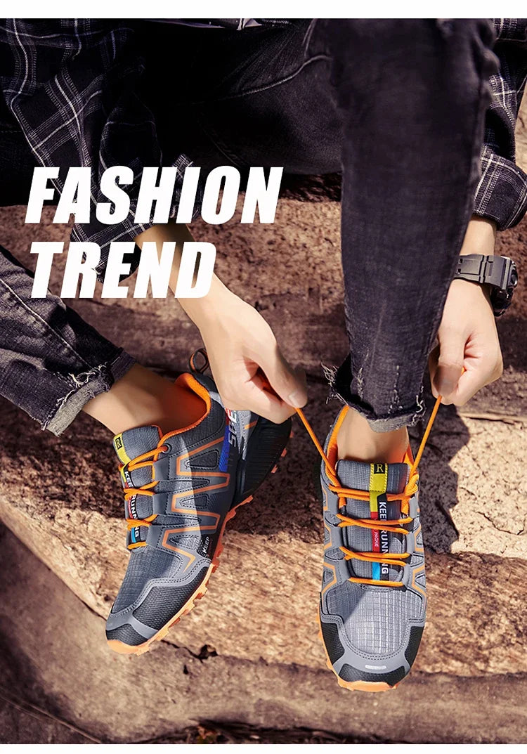 New Outdoor Hiking Shoes for Men Anti Slip and Waterproof Hiking Sports Shoes, Hiking Travel Shoes for Men Road Running Shoes