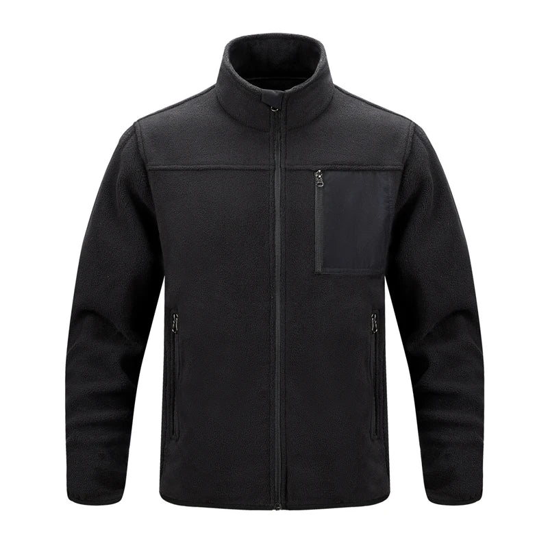 Winter Men Polartec Warm Jackets Casual Man Fleece Lined Windbreaker Coats Men Soft Shell Stand Collar Tactical Hiking Jackets