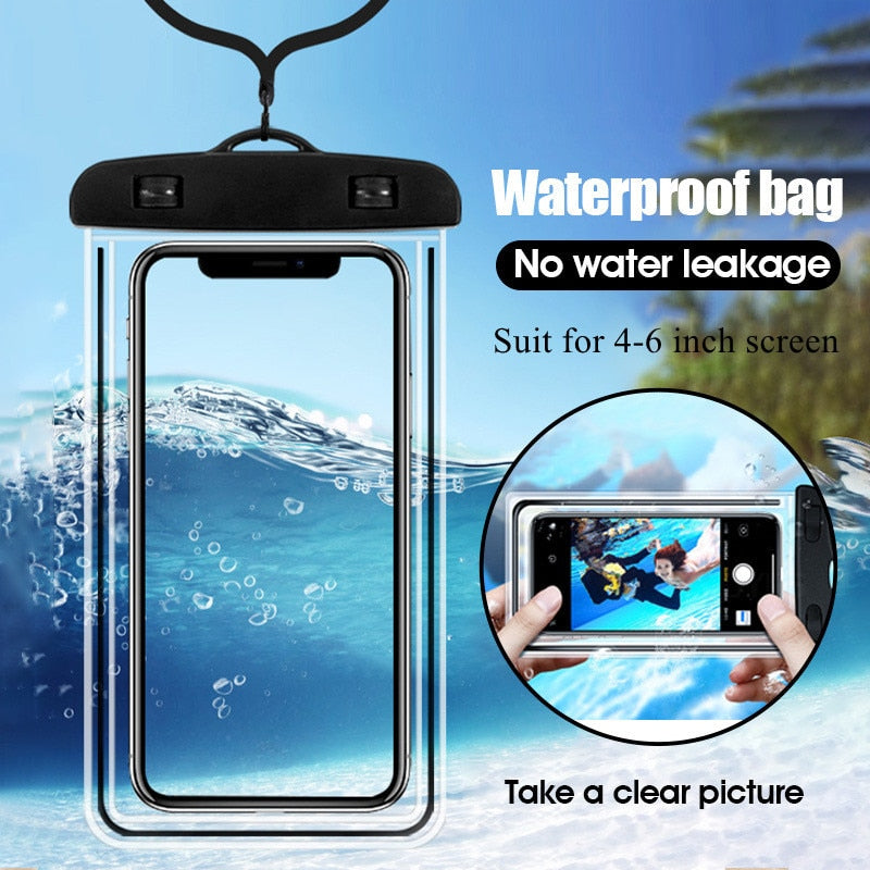 Caso de telefone à prova dwaterproof água deriva mergulho natação saco à prova dwaterproof água para 6 polegada capa móvel bolsa caso subaquático saco seco caso capa