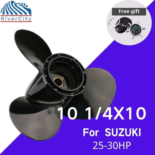For Suzuki 20HP 25HP 30HP Outboard Propeller 10 1/4X10 Boat Motor Aluminum Alloy Screw Ship Marine Engine 3 Blade 10 Spline
