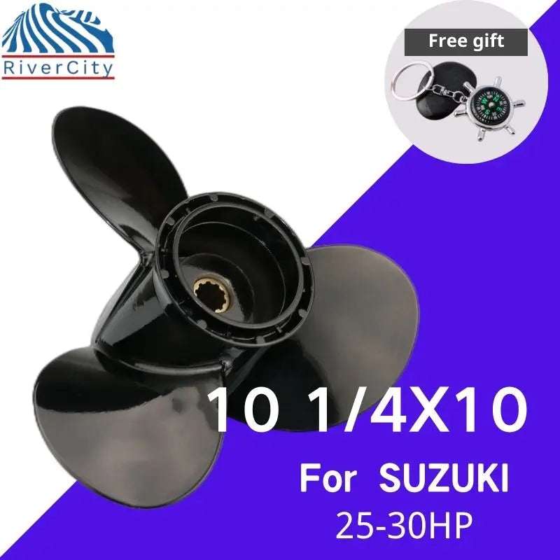 For Suzuki 20HP 25HP 30HP Outboard Propeller 10 1/4X10 Boat Motor Aluminum Alloy Screw Ship Marine Engine 3 Blade 10 Spline