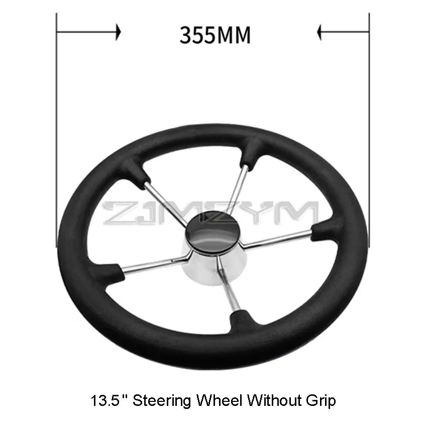 11" 13.5 " Marine Stainless Steel Boat Steering Wheel For Yacht with Black Foam Grip Boat Accessories