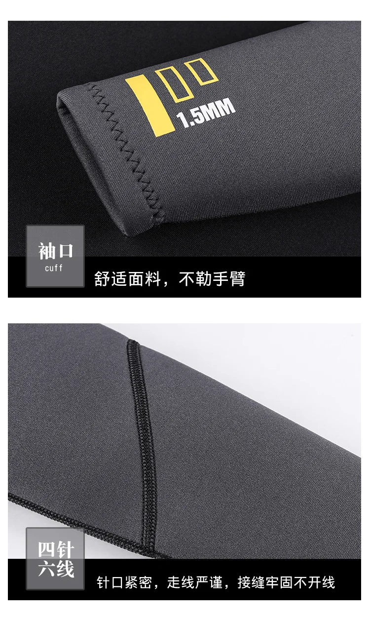 Premium Neoprene Wetsuits for Men 1.5mm/3mm Wetsuit Surf Suits Pant Top One-Piece Swimsuits Wet Suit for Scuba Diving Snorkeling
