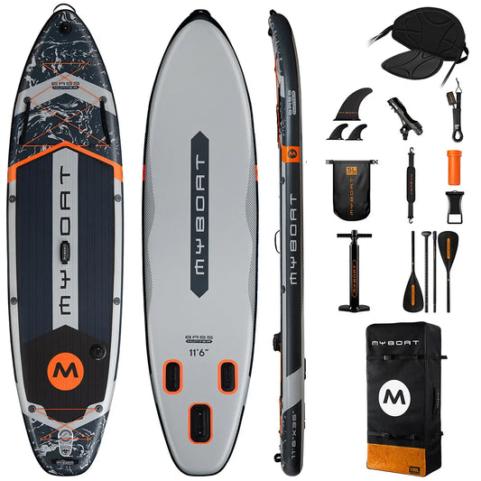 Myboat Waterproof  Extra Wide Inflatable Paddle Board 11'6''x35''x6''Adult Standing Style Aquatic Fishing With Accessories SUP